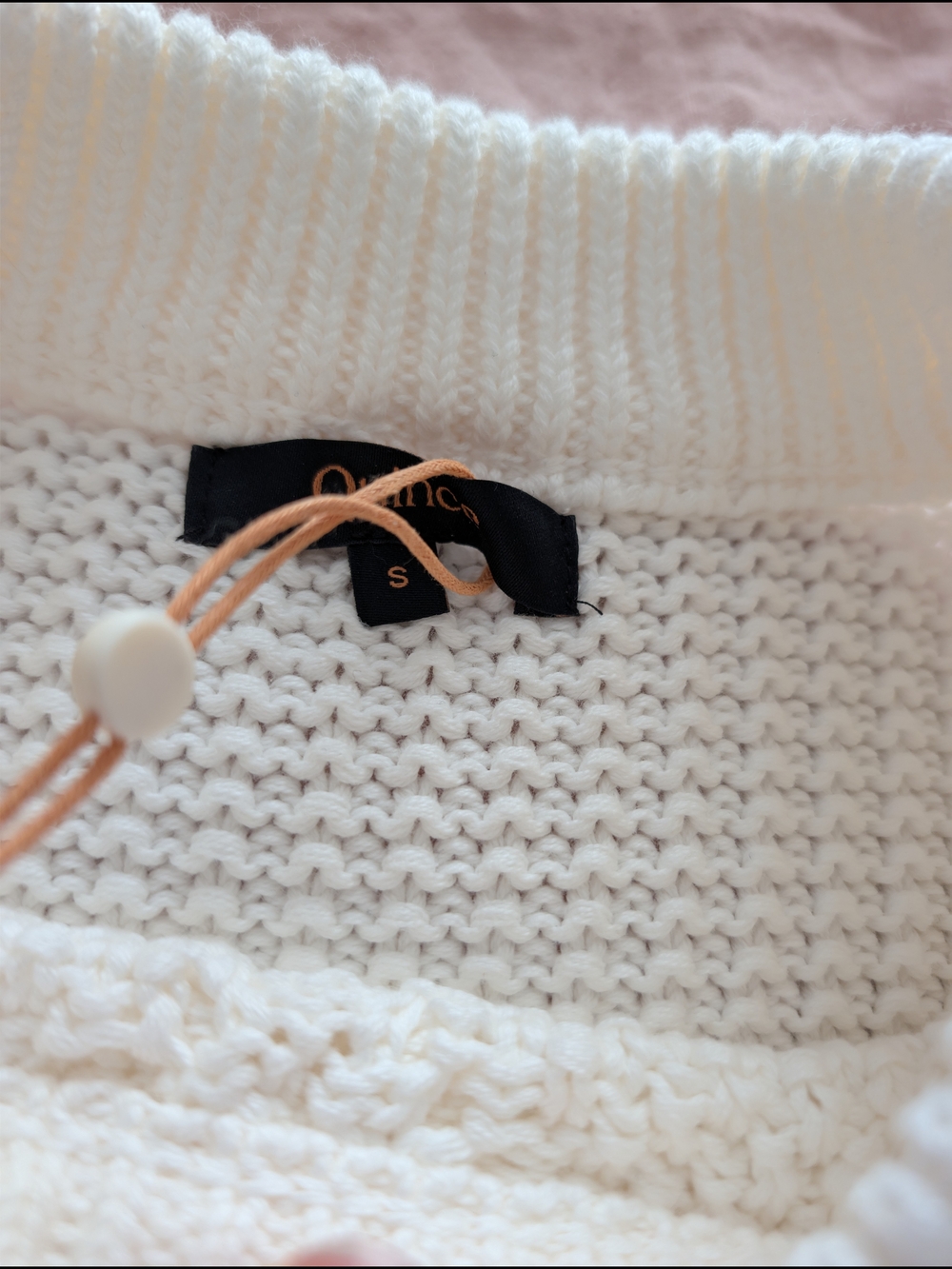 Quince 100% Organic Cotton Cable Knit Sweater Ivory Small NWT - Picture 3 of 8